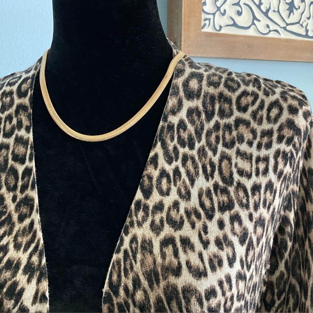 Chico's Cheetah Animal Print Knit Duster Cardigan Leopard Sz Small 4/6 - Picture 5 of 9
